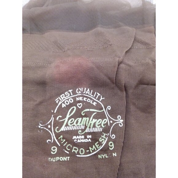 Vintage Camelot Seamless Micro Mesh Nylons Stockings Dark Coffee Canada - Picture 9 of 9